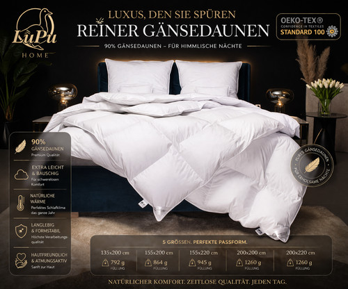 Daunendecke gänsedaunen - daunendecke, 90%