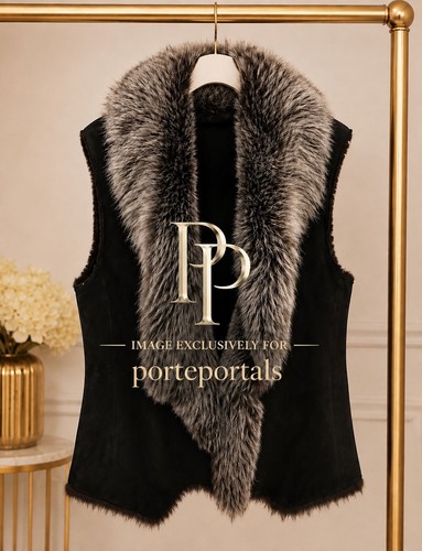 Furry pelzweste wildleder 38 - pelzweste, m
